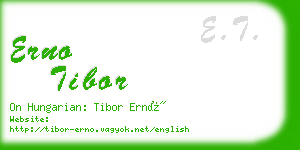 erno tibor business card